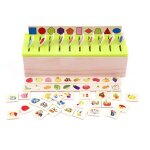 Bo�te de classification des connaissances montessori, jouets en bois pour enfants, jouet �ducatif d'apprentiss ...
