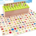 Bo�te de classification des connaissances montessori, jouets en bois pour enfants, jouet educatif d'apprentiss ...