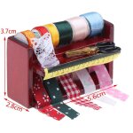Bo�te a couture miniature rouge 1:12 1 pi�ce, kit de ciseaux, accessoires de d�coration de maison de ...