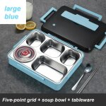 Bote a djeuner en acier inoxydable 1200 / 1500 / 2000ml pour enfants, contenant alimentaire, bote ...
