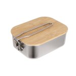 Bote a djeuner avec couvercle en bois, bento de style japonais en acier inoxydable 304, couvercle en ...