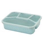 Bo�te a d�jeuner micro - ondes 4 grilles paille de bl� vaisselle de stockage des aliments, conteneur ...