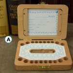 Bo�te a dents a feuilles caduques en bois b�b� dents mallette de rangement avec fente pour photo enfants ...