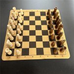 Bo�te a echecs en bois, ensemble de pi�ces d'�checs de 2. 5 pouces, 32 pi�ces, jeu de puzzle de divertissement ...