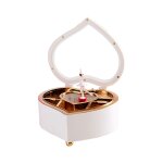 Bote  musique ballet en forme de coeur pour fille, bote de rangement de bijoux, grand espace, prsentoir ...
