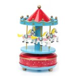 Bote a musique en bois carrousel, jouet sonore electronique, matriau en rsine respectueux de l'environnemen ...