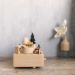 Bote a musique en bois fait a la main, bote a musique crative rtro spin en htre, fabrication de ...