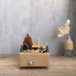 Bote a musique en bois fait a la main, bote a musique crative rtro spin en htre, fabrication de ...