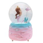 Bote a musique en boule de cristal, boule de neige artisanale, dcor de bureau, maison, globe de neige ...