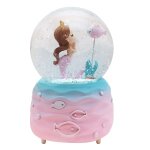Bo�te � musique en boule de cristal, boule de neige artisanale, d�cor de bureau, maison, globe de neige ...