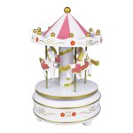 Bote a musique carrousel 4 couleurs, jouet musical rotatif a cheval pour bb, cadeaux d'anniversaire ...