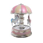 Boîte a musique carrousel avec chevaux rotatifs et lumière - décoration d'intérieur en abs rose, cadeau ... Boîte a musique carrousel avec chevaux rotatifs et lumière - décoration d'intérieur en abs rose, cadeau ...