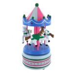 Boîte a musique - carrousel miniature en bois avec chevaux tournants - rigoletto (giuseppe verdi) Boîte a musique - carrousel miniature en bois avec chevaux tournants - rigoletto (giuseppe verdi)