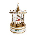 Bote a musique carrousel musical classique en bois exquis, dcorations de nol mignonnes, ornements ...