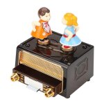 Bote a musique de couple qui s'embrasse, radio lecteur, fermeture eclair, bote a bijoux en abs, filles, ...