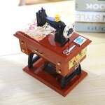 Boîte a musique décorative vintage, mini machine a coudre, table mécanique, style anniversaire, l4u9 Boîte a musique décorative vintage, mini machine a coudre, table mécanique, style anniversaire, l4u9