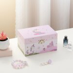Bote a musique de dessin pour enfants, etui de rangement pour boucles d'oreilles et bijoux, ornements ...