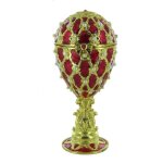 Bo�te a musique - lutece creations - oeuf ecrin musical de style faberg� rouge - petite musique de nuit ...