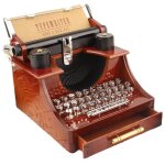 Boite a musique mcanique style machine a ecrire vintage rangement de bijoux avec tiroir dcoration de ...
