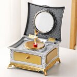 Bote a musique avec miroir de maquillage pour enfants, bote a bijoux rose, jouet musical, phtalballerine, ...