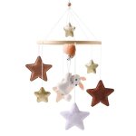 Bote a musique mobile en bois pour, hochet en feutre pour bb de 0 a 12 mois, support de cloche de ...