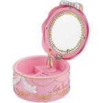 Bote  musique ronde avec ballerine, en plastique, rangement de bijoux, cadeau pour petite fille (rose) ...