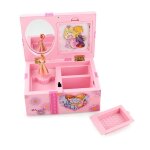 Bote a musique rose pour filles, bote de rangement de bijoux, princesse dansante, bote a cadeau de ...