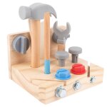 Bote a outils en bois pour enfants, jeu de vis a ecrou, bote d'entretien, simulation de charpentier, ...