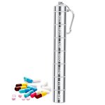 Bo�te a pilules en aluminium, petite bo�te a pilules en m�tal, r�sistant a 7 compartiments, organisateur ...