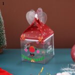 Bo�te a pommes de joyeux no�l en pvc, bo�te a snacks transparente, g�teau de no�l, biscuits, bo�tes d'emballag ...
