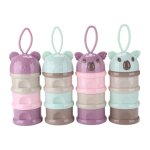 Bo�te portable de stockage de nourriture pour b�b� style ours mignon a 3 couches, bo�tes de lait en poudre ...