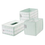 Bo�tes de rangement happy cloud - roba - set de 3 - vert menthe - blanc - mixte