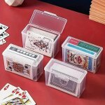 Bote de rangement en plastique transparent, bote de rangement polyvalente pour carte de jeu, carte ...