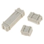 Bo�tes de soldats en r�sine de la seconde guerre mondiale, accessoires de sc�nario, bo�tes de caisse, ...