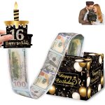 Bo�te surprise d'anniversaire en argent diy - d�coration de g�teau happy birthday - emballage cadeau ...