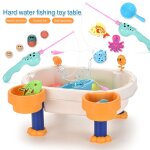 Bo�te de table de sable et d'eau pour enfants, jouets de plage en plein air, aimant de p�che, ensemble ...