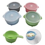 Bol d'alimentation en silicone pour bb, vaisselle pour enfants, bol a aspiration etanche avec cuillre, ...