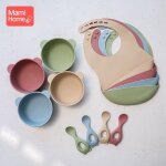 Bol d'alimentation en silicone pour b�b�, vaisselle pour b�b�, ours mignon, bavoirs en silicone, assiette ...