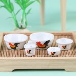 Bol a coq en céramique, pot, tasse, vaisselle, maison de poupée 1:12, décor de cuisine, 1 pièce Bol a coq en céramique, pot, tasse, vaisselle, maison de poupée 1:12, décor de cuisine, 1 pièce