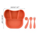 Bol de dessin anim�, cuill�re d'alimentation pour b�b�, vaisselle ours, assiette anti - chaleur, plats ...