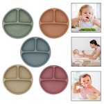 Bol divis� en silicone de qualit� alimentaire pour b�b�, 1 pi�ce, assiette a d�ner antid�rapante pour ...