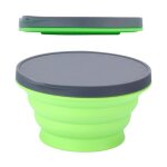 Bol d'eau pliable l�ger en silicone, bo�tes a d�jeuner d'ext�rieur anti - fuite, bol a ventouse polyvalent, ...