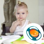 Bol magique anti - eclaboussures pour enfants, vaisselle ufo, bol magique avec couvercle, bol d'alimentation ...