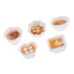 Bol de nourriture miniature pour maison de poupée, 5 pièces, ornements de scènes de vie Bol de nourriture miniature pour maison de poupée, 5 pièces, ornements de scènes de vie