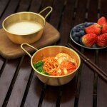 Bol de riz rond traditionnel cor�en, couleur or, en aluminium, pour camping en plein air, tasse a vin ...
