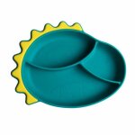 Bol en silicone dinosaure pour b�b�, ensemble de vaisselle avec cuill�re pour enfants, assiettes de d�ner ...