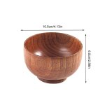 Bol a soupe de riz en bois, bol en bois de style japonais, bol a salade, rcipient de nourriture, grand ...