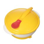 Bol a succion antid�rapant pour b�b�, avec couvercle de cuill�re a temp�rature, vaisselle d'alimentation, ...