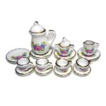 Bon66 1:12 echelle maison de poupe vaisselle meubles miniatures fleur pourpre porcelaine poupes en ...