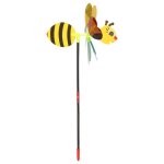Bon66 1pc 3d jaune abeille moulin a vent spinner enfants jouet jardin parc d�coration